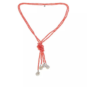 Colleen Lopez Sterling Silver Cultured Freshwater Pearl and Pink Bead Necklace, 43"