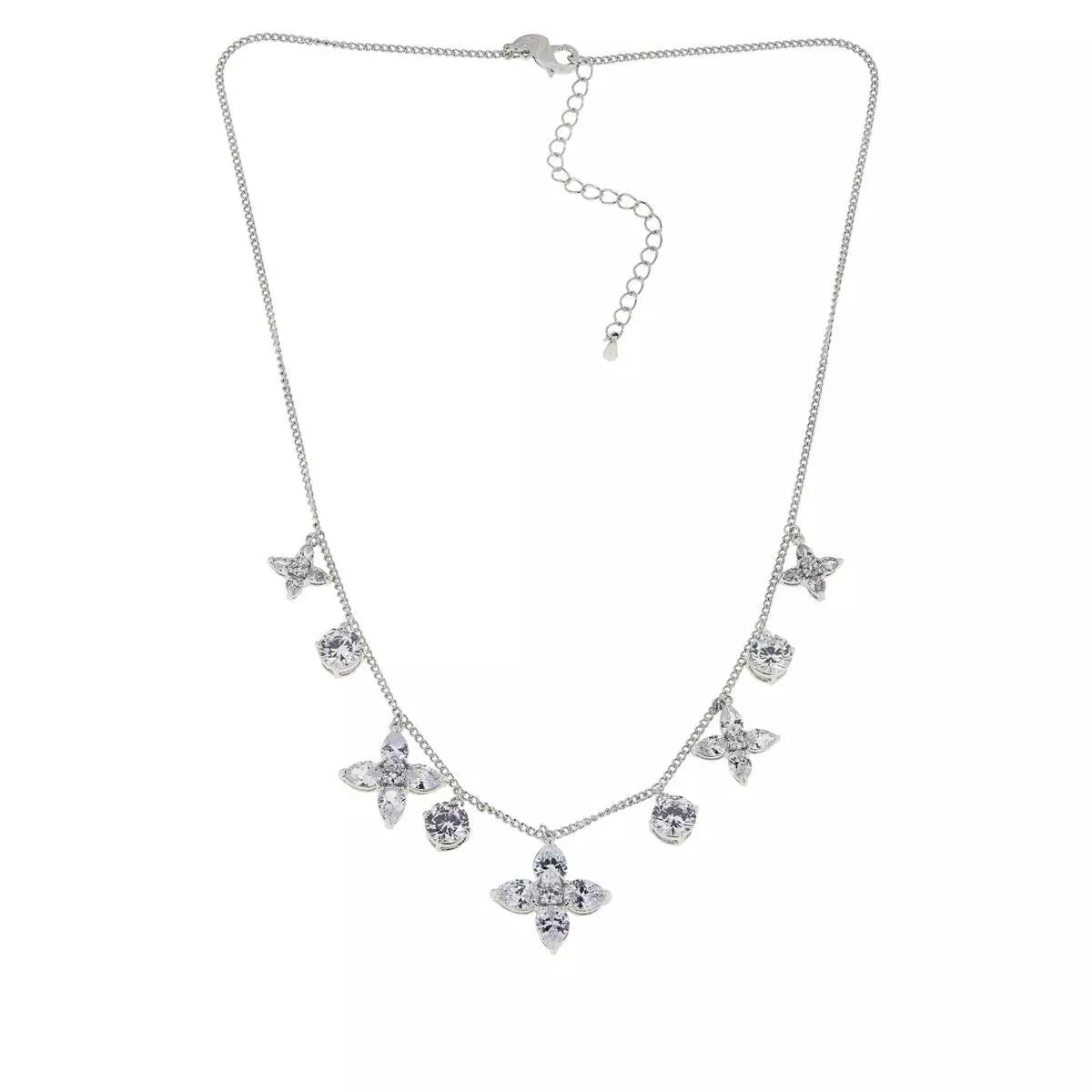 Joan Boyce Silvertone Multi Cross Dangle  Necklace, 20"