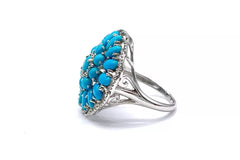 Heritage Gems Sterling Silver Sleeping Beauty Turquoise "Signature" Ring, Size 8