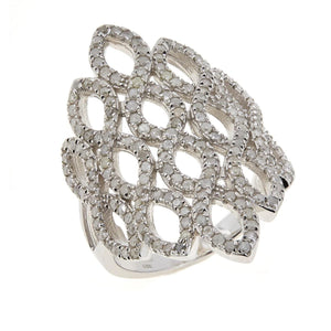 Colleen Lopez Sterling Silver Pave Diamond Ring, Size 7
