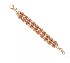 Bronzo Italia Rosetone Polished Woven Love Knot Bracelet  7-1/4"