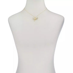 Sevilla Silver Gold-Plated Diamond-Accented Dragonfly Pendant w/Chain. 18"