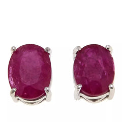 Colleen Lopez Sterling Silver "So in Love" 1ctw Red Ruby Stud Earrings
