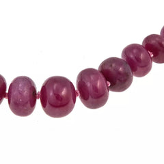 Rarities Sterling Silver Natural Pink & Red Sapphire Rondelle Bead Necklace. 18"