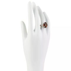 Colleen Lopez Sterling Silver Whiskey Quartz & White Topaz Ring Sz 5