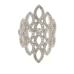 Colleen Lopez Sterling Silver Pave Diamond Ring, Size 7